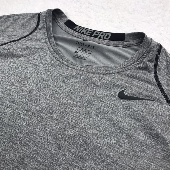 Nike Shirt Mens XXL Carbon‎ Gray Pro Cool  Fitted Dri Fit Performance Vented Gym - Picture 1 of 16